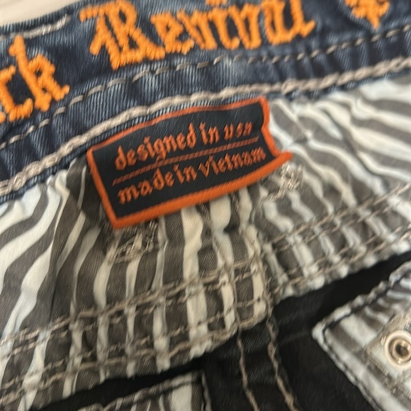 Rock Revival Blue Ankle Cropped Jeans Distressed - Picture 7 of 11